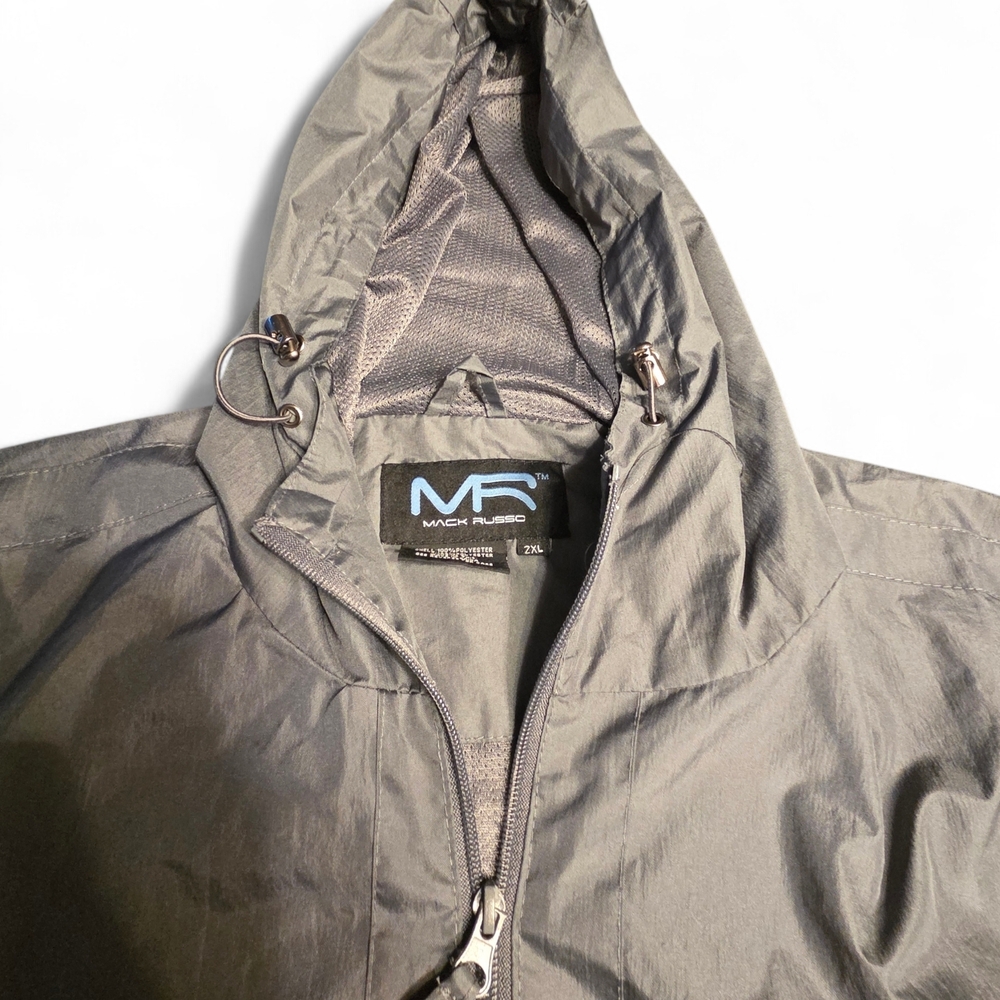 Women's Stylish Gray Raincoat with Hood - Picture 6 of 6